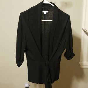 Black tie front cardigan